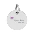 Engravable Birthstone Circle Charm