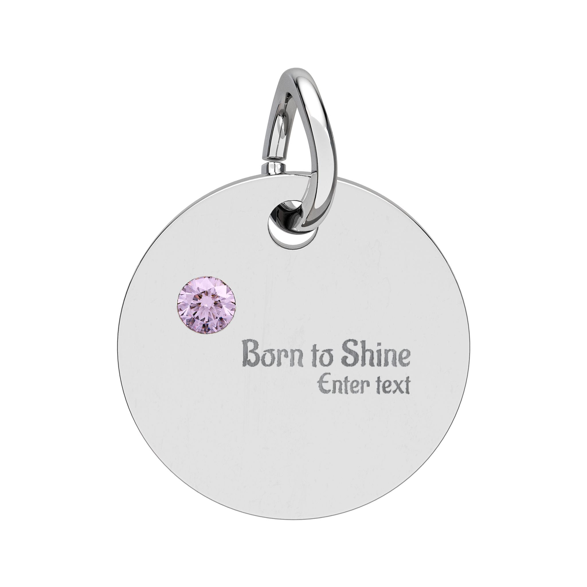 Engravable Birthstone Circle Charm