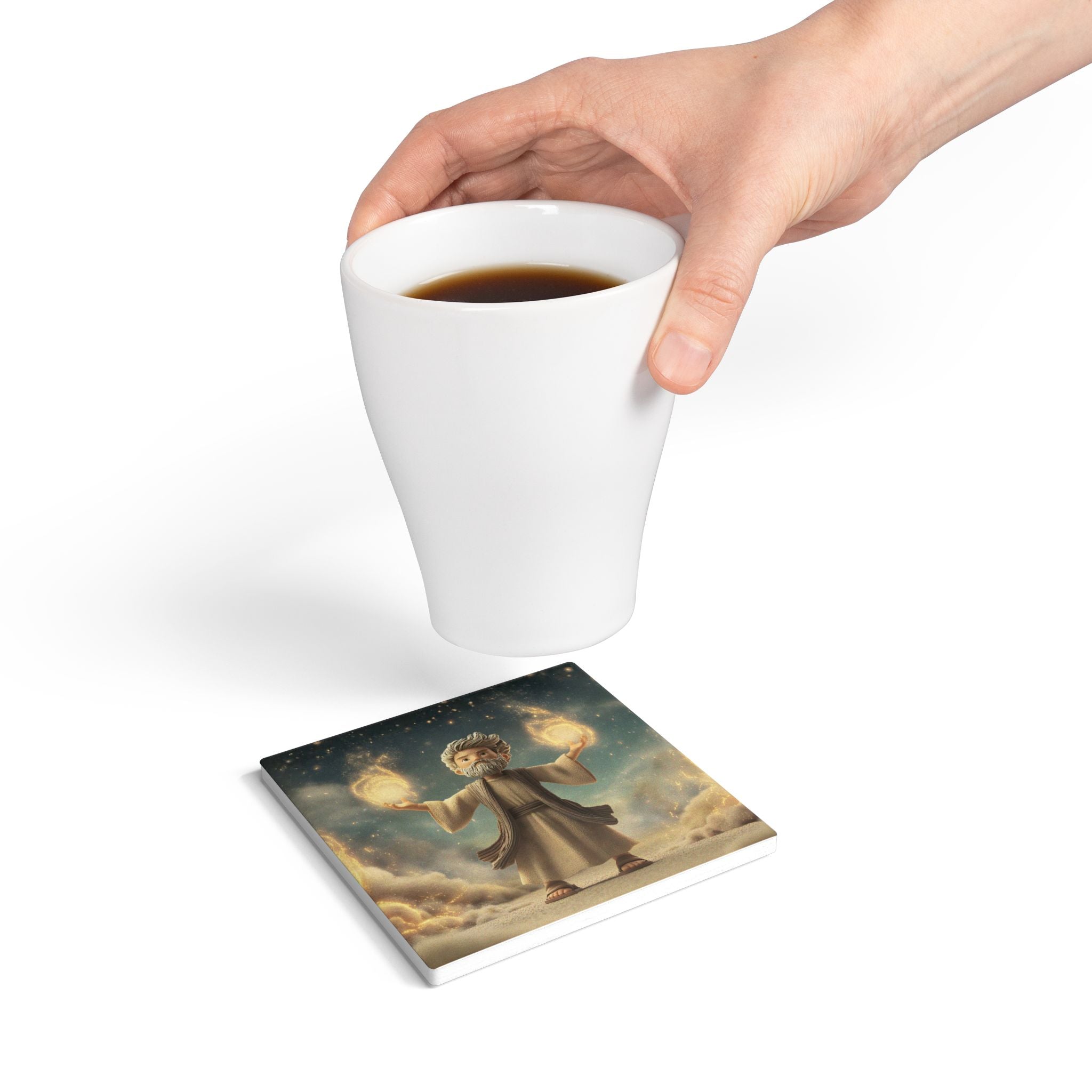 Biblical Elijah Ceramic Coaster
