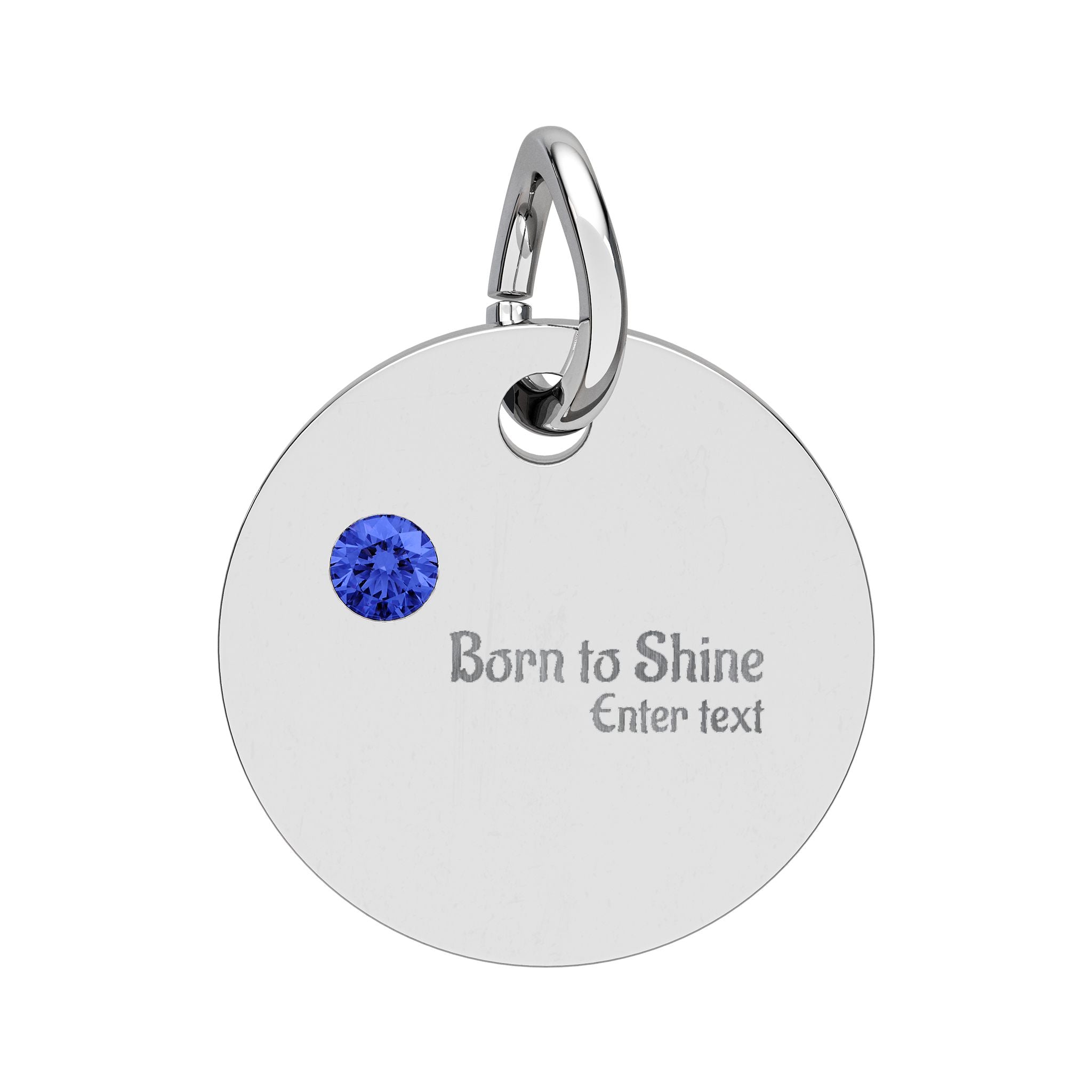 Engravable Birthstone Circle Charm