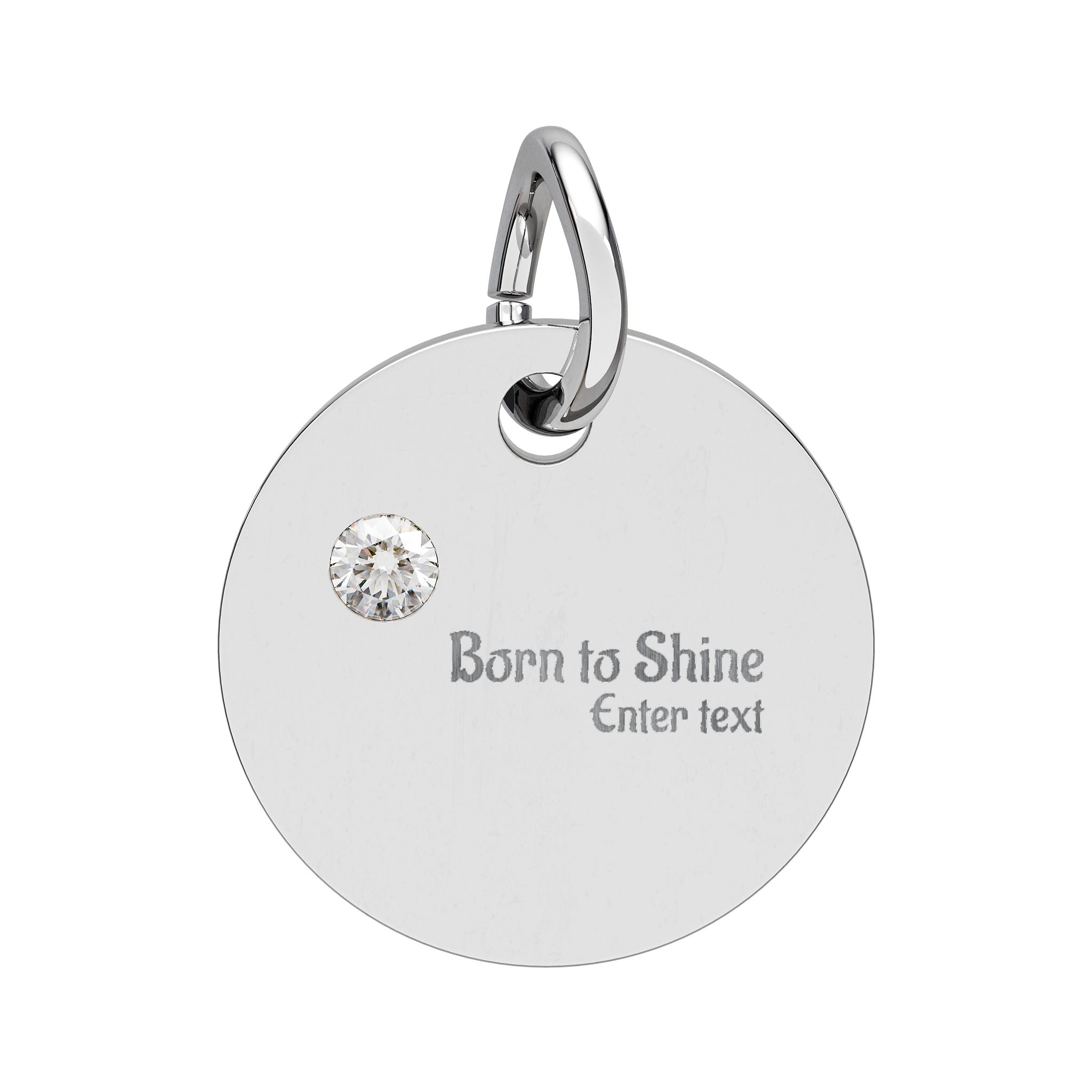 Engravable Birthstone Circle Charm