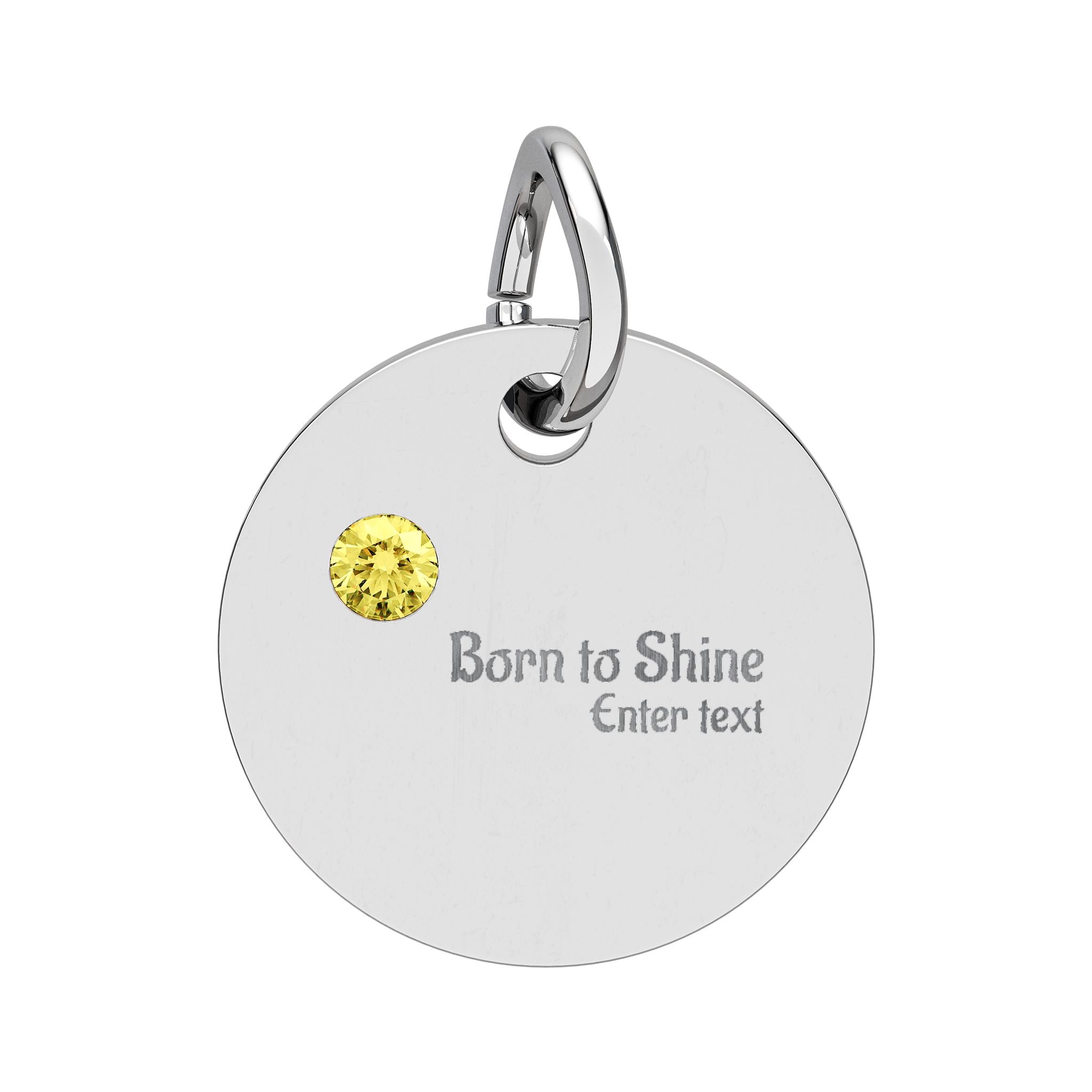 Engravable Birthstone Circle Charm