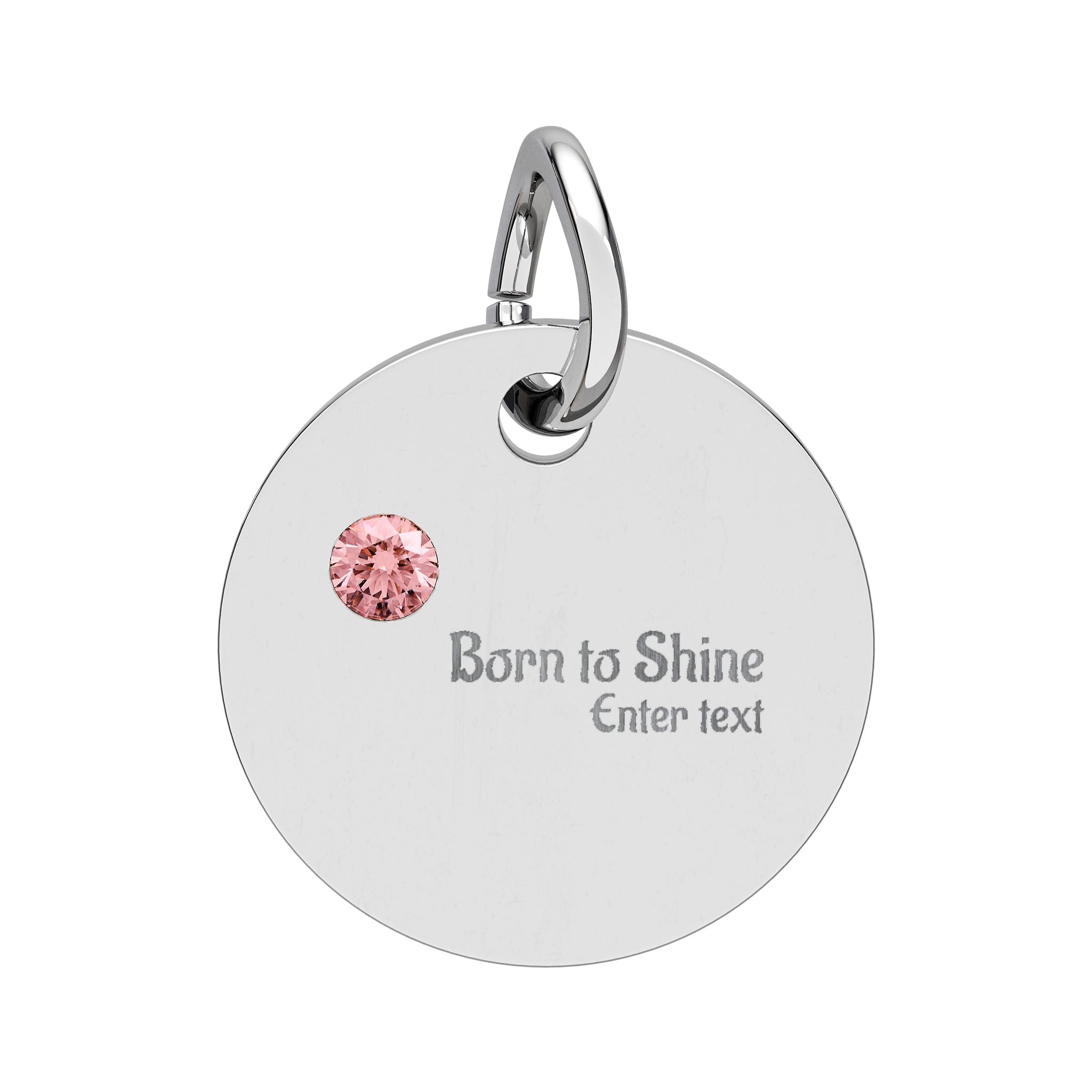 Engravable Birthstone Circle Charm