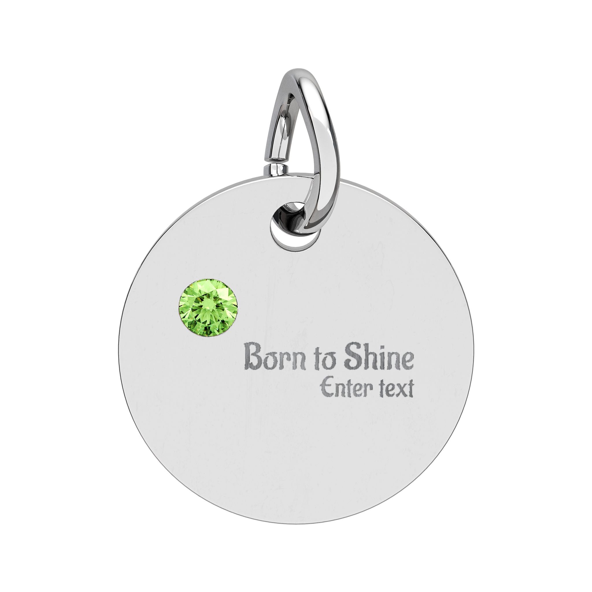 Engravable Birthstone Circle Charm