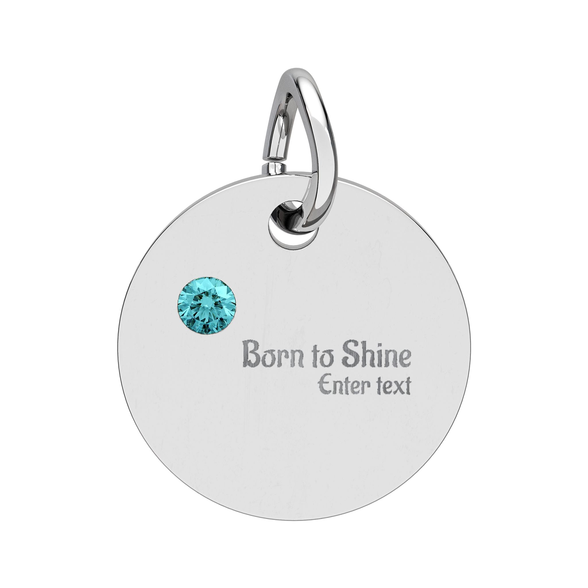 Engravable Birthstone Circle Charm