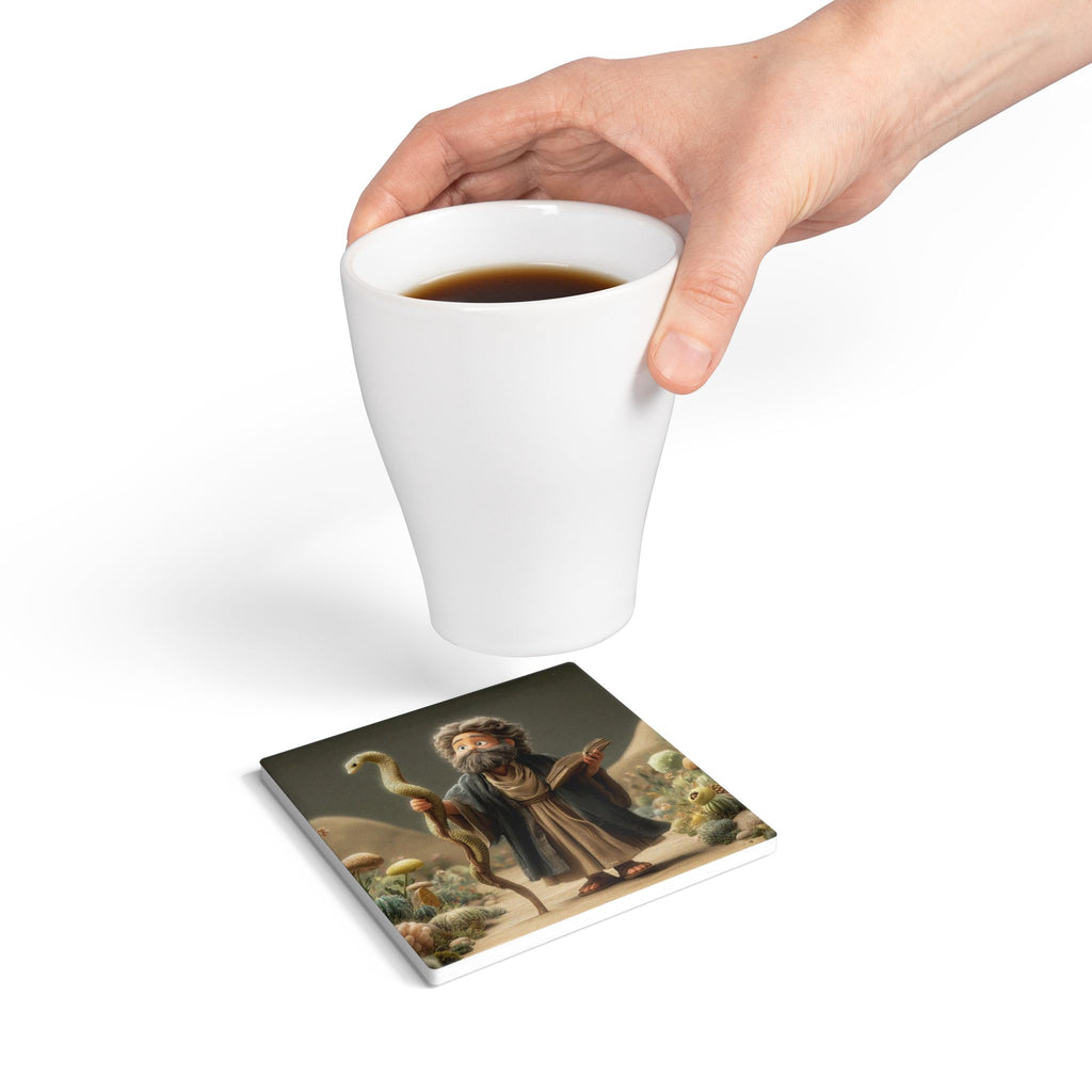 Biblical Moses Ceramic Coaster
