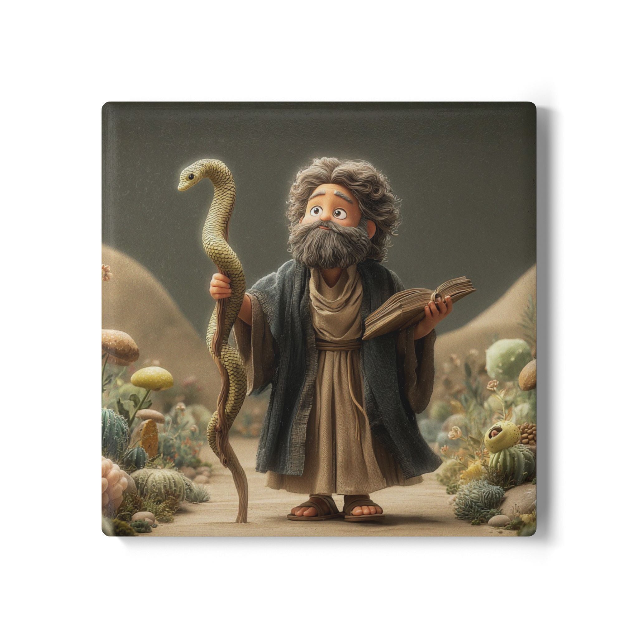 Biblical Moses Ceramic Coaster