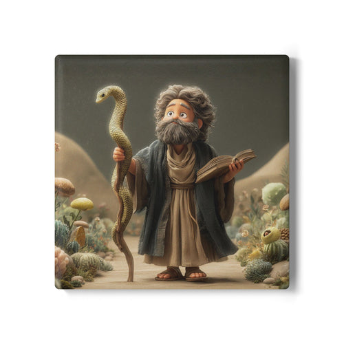 Biblical Moses Ceramic Coaster