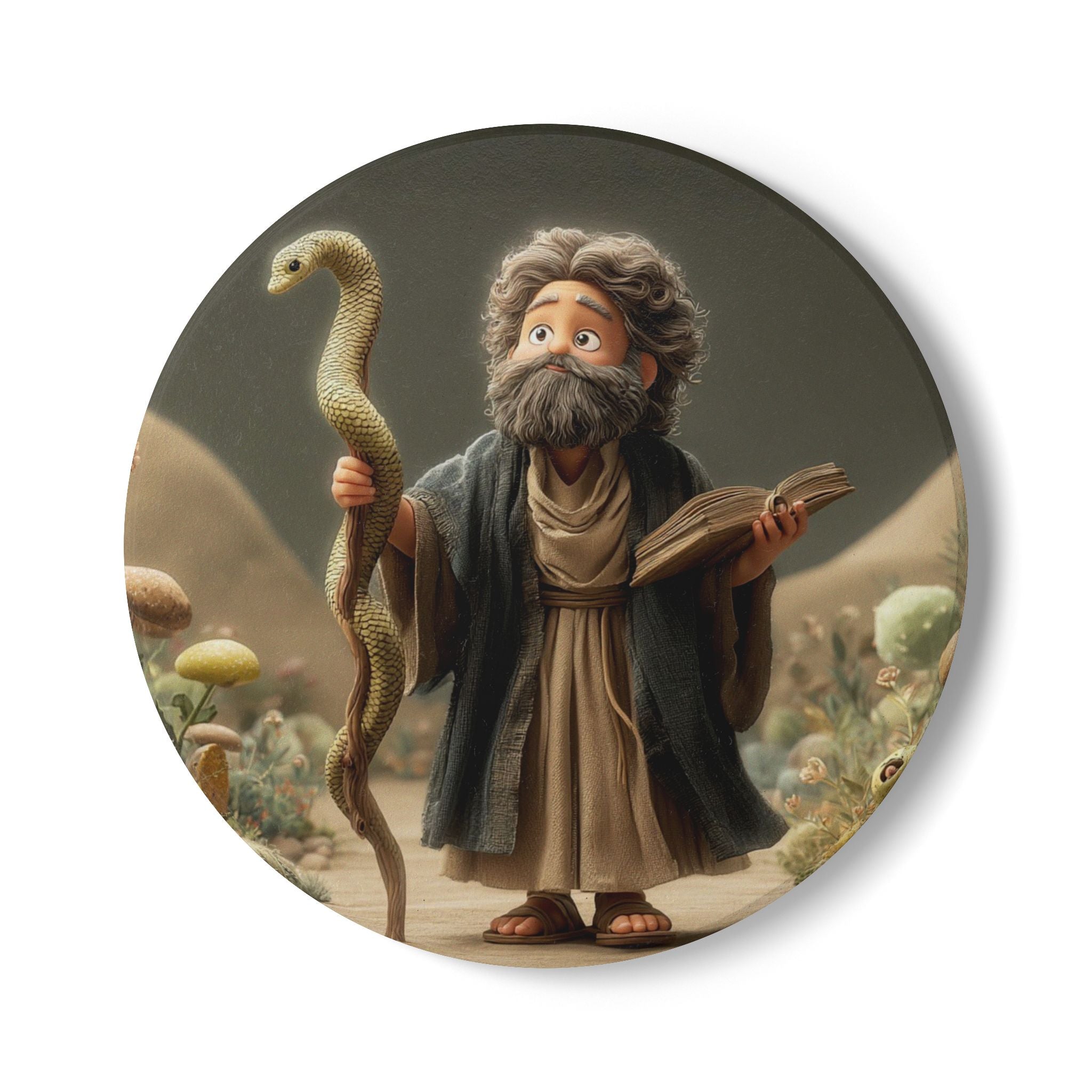 Biblical Moses Ceramic Coaster