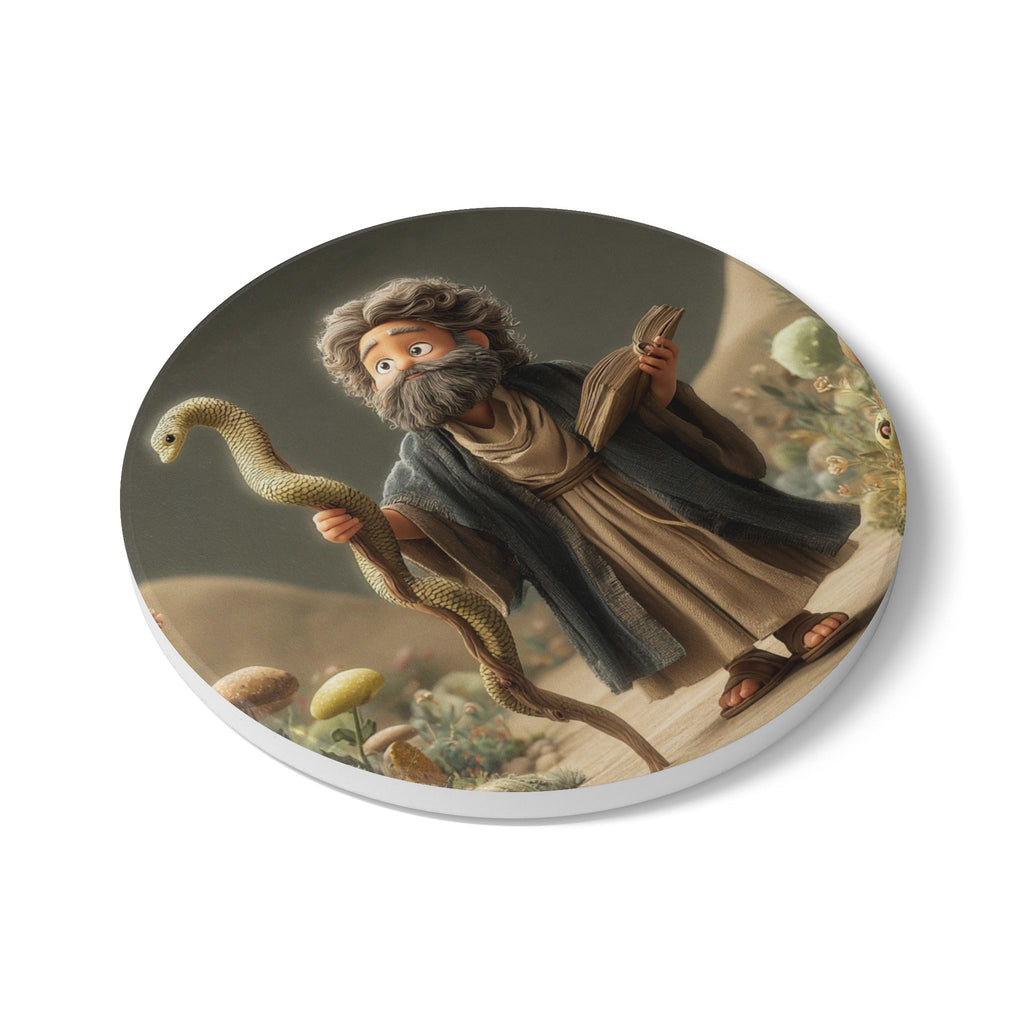 Biblical Moses Ceramic Coaster