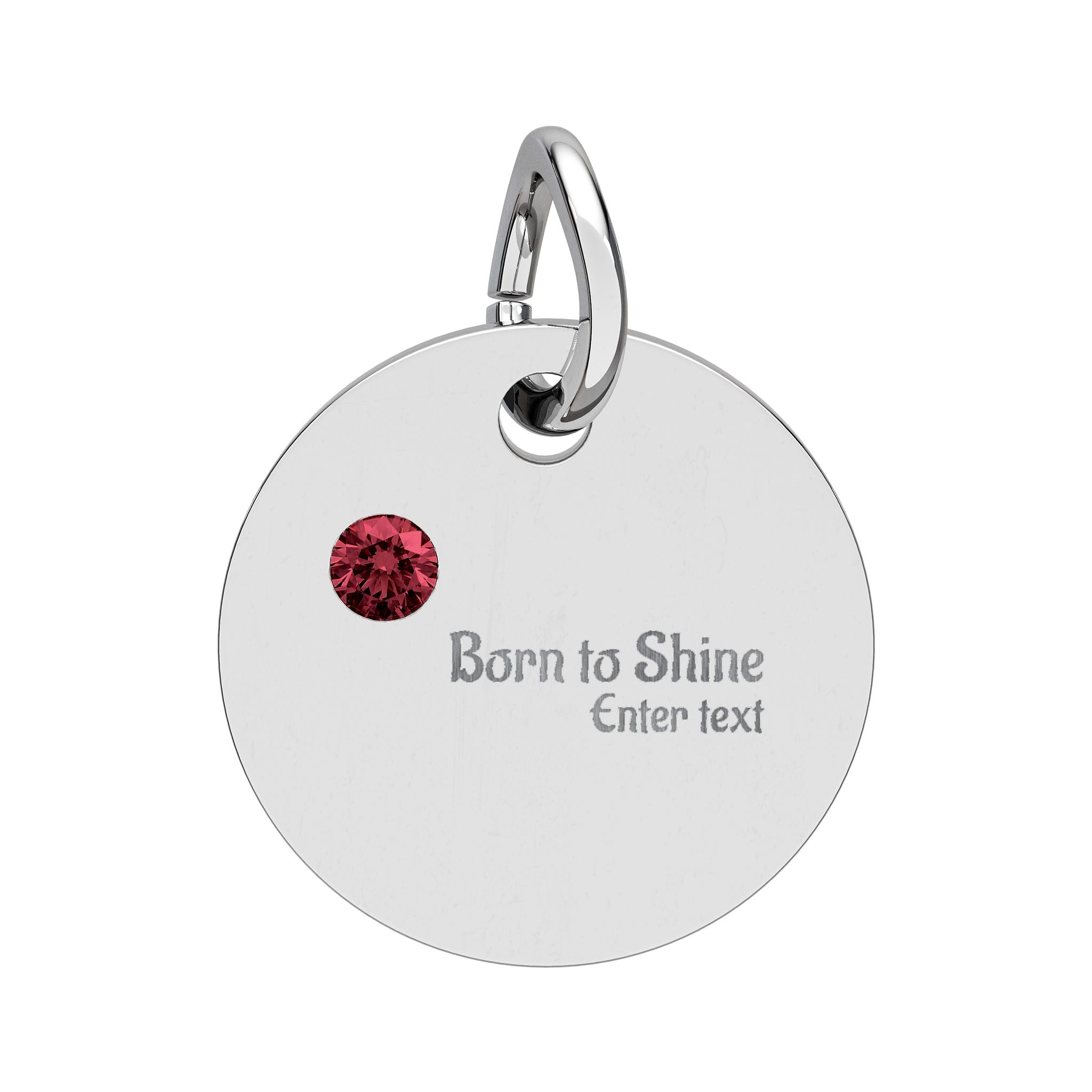 Engravable Birthstone Circle Charm