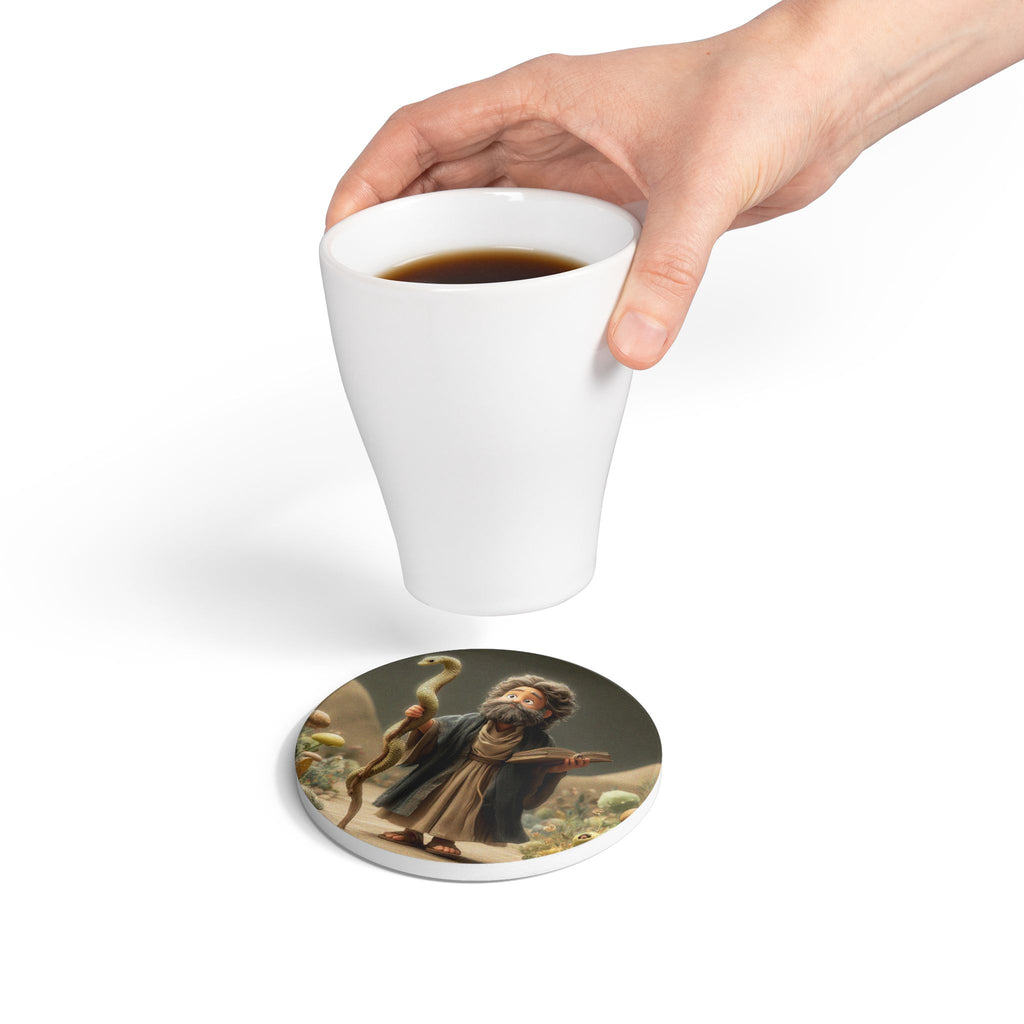 Biblical Moses Ceramic Coaster