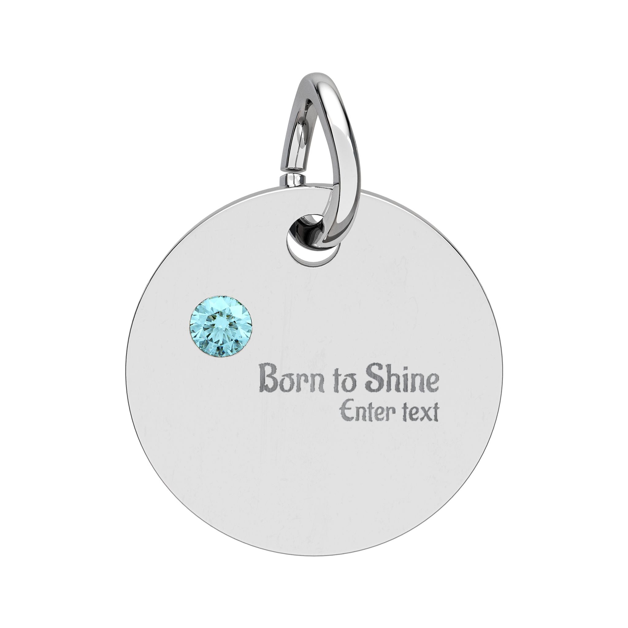 Engravable Birthstone Circle Charm