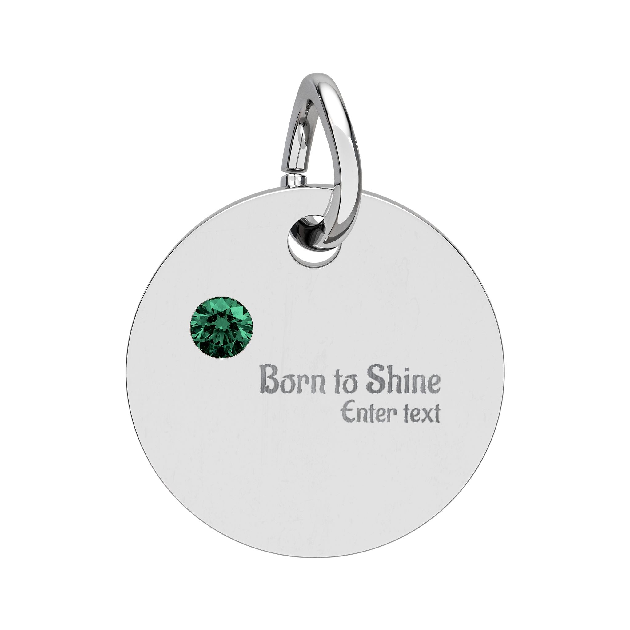 Engravable Birthstone Circle Charm